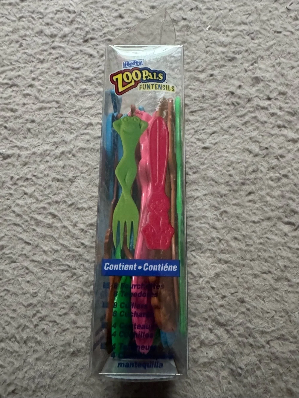 Vintage ZooPals Utensils Animal Funtensils Hefty 24ct open box fork spoon knife